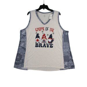 Cato Gnome Of The Brave Tank Top 18/20W Beige Blue‎ Paisley Print